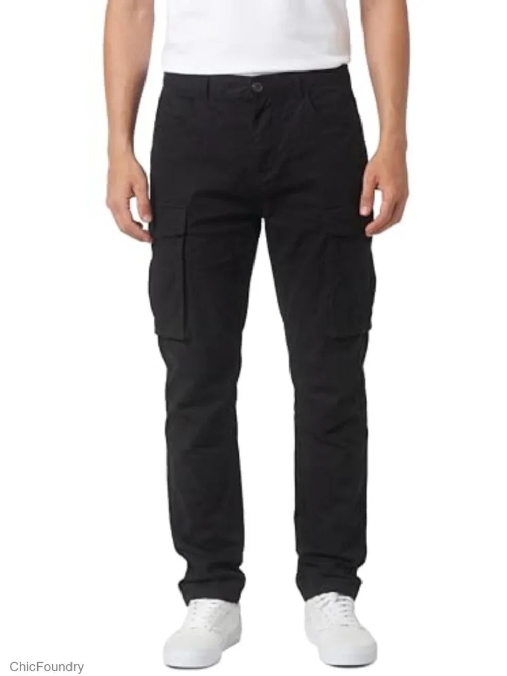 Slim Fit Cargo Pants, 100% Cotton Twill, 7 Utility Pockets, Work & Outdoor